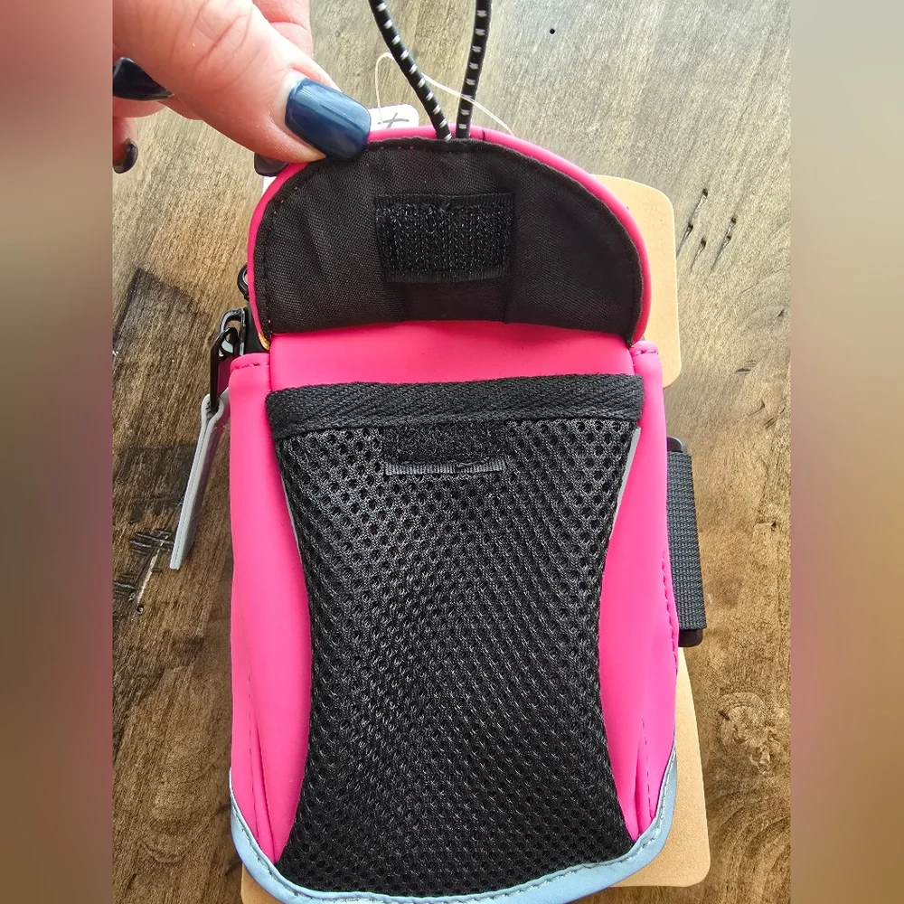 Free People Pink and Black Crossbody Pouch